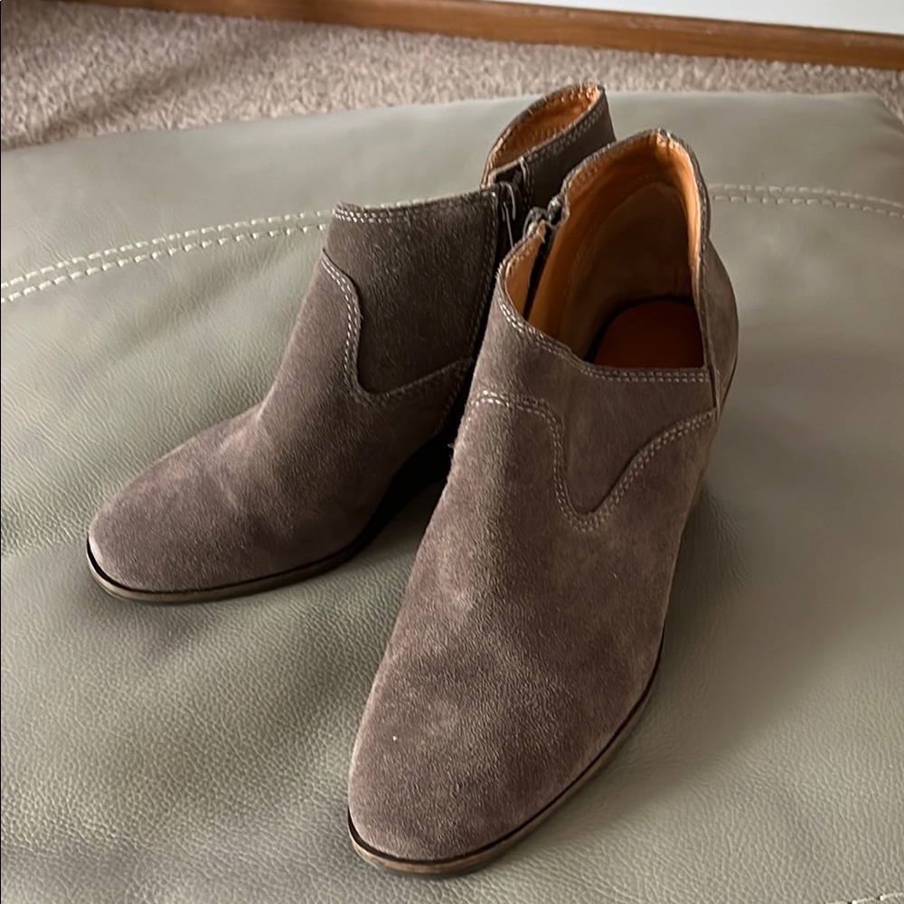 Lucky Brand Gray Heeled Boots with Suede Finish